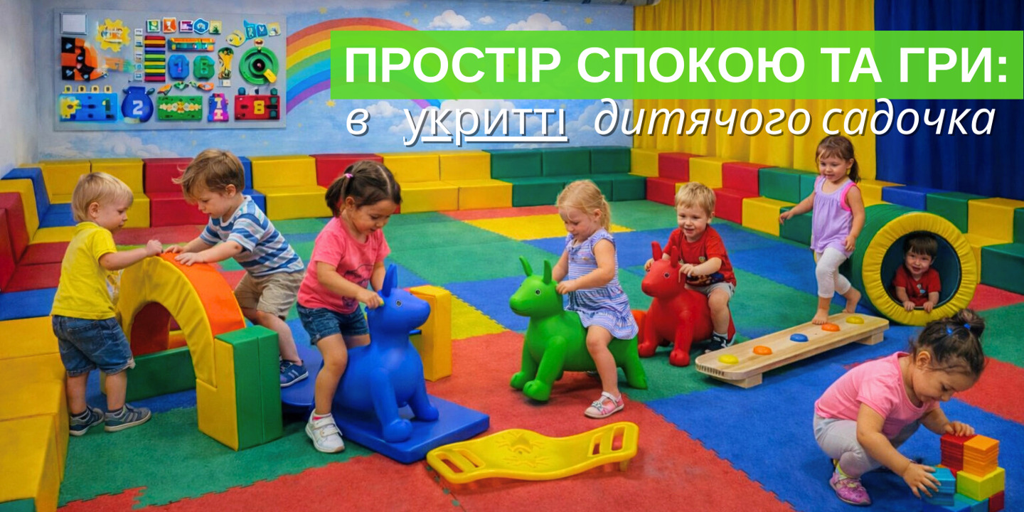 Простір спокою та гри: куточок психологічного розвантаження в укритті  дитячого садочка